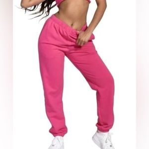 NWOT Naked Wardrobe Hot Pink Sweatpants Joggers Size MEDIUM
